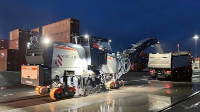 Wirtgen W150Fi cold planer working at night