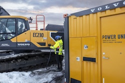 EC320 being charged at remote site