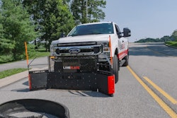 J-Tech LaneBlade on Ford pickup truck approaching tire debris on road