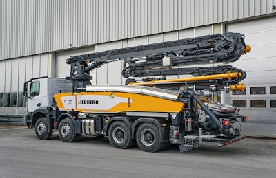 liebherr 31 xxt truck mounted pump with boom folded