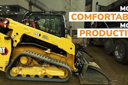 Cat 255 CTL with text that reads more comfortable more productive