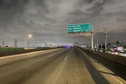 reopened section of I10 freeway Los Angeles after closed due to fire
