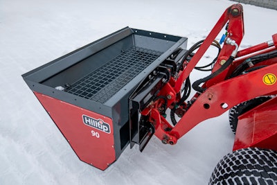 Hilltip Icestriker DSB drop spreader for compact tractors and loaders