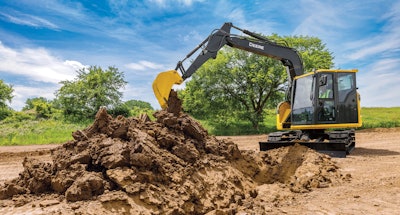 John Deere 75 P-Tier excavator in action