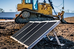 Klein Tools Portable Solar Panel on a construction site