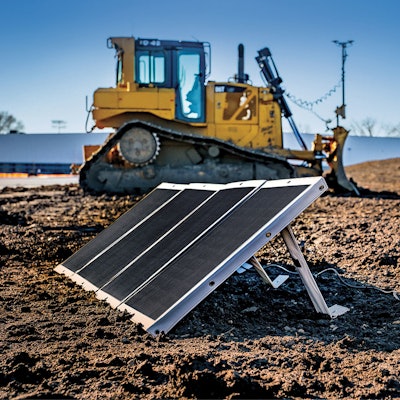 Klein Tools Portable Solar Panel on a construction site