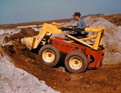 Cyril and Louis Keller designed the first compact loader in 1958. The M440 shown here, was the first model of the Keller loader with the Bobcat name, entering the market in 1962 and offering enhanced maneuverability and bucket control. The brothers were 2023 inductees to the National Inventors Hall of Fame.
