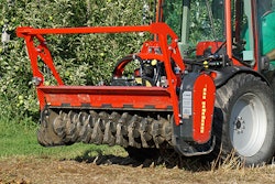 Seppi M Microforst PTO forestry mulcher attachment on a tractor