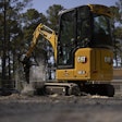 cat 301.9 electric compact excavator operating hydraulic breaker