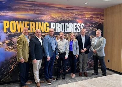 Executives from CRH meet with Caterpillar CEO Jim Umpleby and Group President Denise Johnson at the company’s headquarters in Irving, Texas.