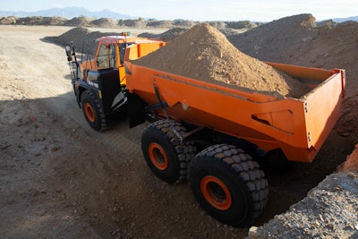 DEVELON da45 articulated dump truck hauling dirt