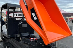 JLG TD6400 tracked Mini Dumper back view bed raised