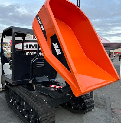 JLG TD6400 tracked Mini Dumper back view bed raised