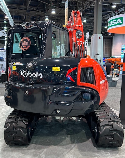 Kubota KX080-5 compact excavator rear