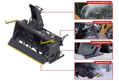Paladin IceShark snow blower for compact track loaders and skid steers