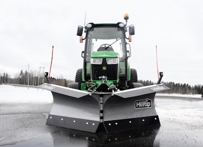 Hilltip SnowStriker VTR V-plow for compact equipment
