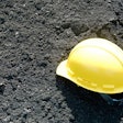 hard hat in dirt
