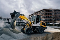 Liebherr L 507 E battery electric wheel loader dumping load