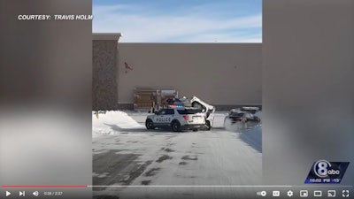 Bobcat CTL hits cop car in Lincoln, Nebraska