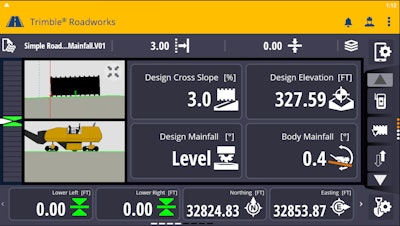 screen capture of Trimble Roadworks platform