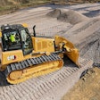 Cat D4 Dozer pushing aggregate
