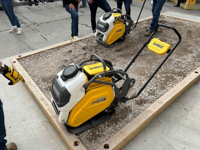 DeWalt's new PowerShift Compactor was among the multitude of battery-powered tools debuting in January at World of Concrete 2024 in Las Vegas.