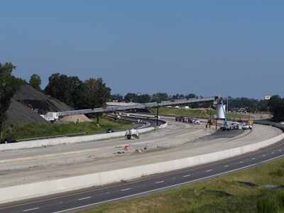 asphalt conveyor over NC I-40 widening project