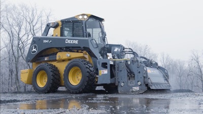 John Deere 334 P-tier skid steer cold planer attachment