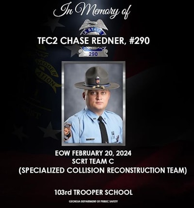 memorial photo Georgia State Trooper chase Redner