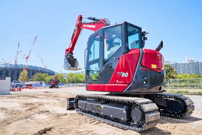 Yanmar ViO80-7 mini excavator on dirt site