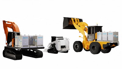 Artist's rendering of construction machines outfitted with ZQuip modules.