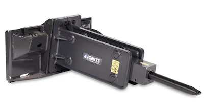 static photo ignite standard nitrogen breaker skid steers white background