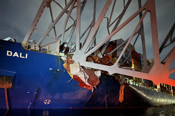 cargo ship crashes into key bridge port of baltimore