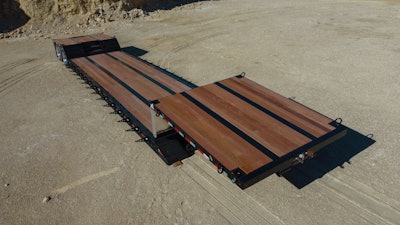 The trailer offers 29 feet of main deck loading space and a loaded deck height of 18 inches.