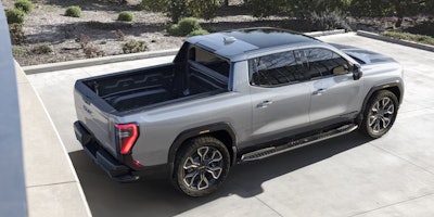 2024 Sierra EV Denali on carport