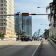 Section of a collapsed crane on a Fort Lauderdale bridge