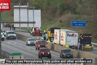 Responders on the scene of a work zone crash on i-83