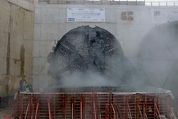 screen shot of vdot video of tunnel boring machine mary breaking through wall