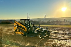Unicontrol grade control system on a Level Best grading blade on a Cat CTL