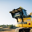 Komatsu excavator equipped with Built Robotics autonomy package