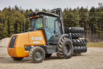 CASE 588H rough-terrain forklift with enclosed cab