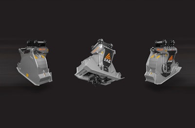 lineup of FAE cold planer attachments black background
