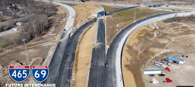 aerial view future i-69 i-465 interchange indiana