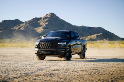 black 2025 Ram 1500 Warlock parked in desert