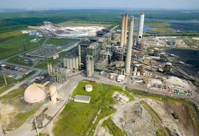 aerial view Santee Cooper Winyah Generating Station coal-fired plant Georgetown SC