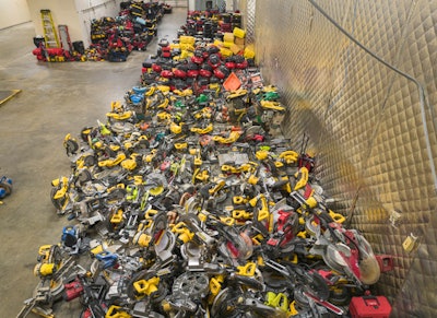 stolen construction tools gathered on warehouse floor Howard County Md police department