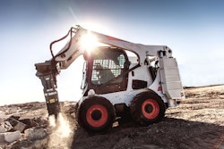Bobcat S770 with a breaker attachment