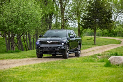 2024 silverado ev rst on dirt road