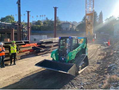 Bobcat T7X Electric Compact Track Loader on UC Berkeley Jobsite