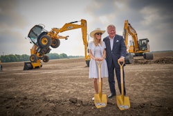 Lord Bamford and Alice Bamford at JCB factory groundbreaking